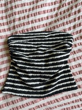 Antistar black and white striped tube top